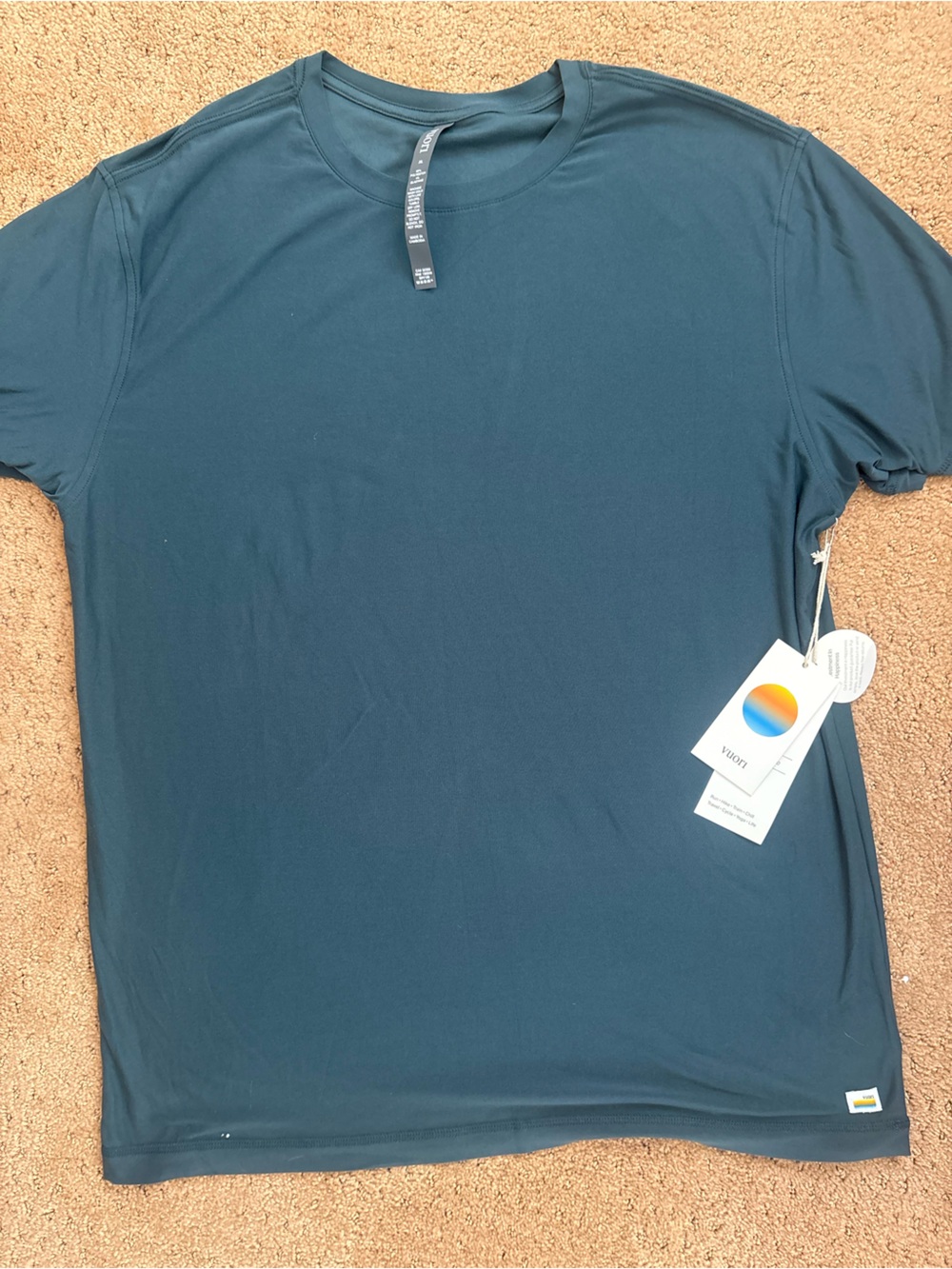 Vuori Short Sleeve Crew Tee in Deep Teal
